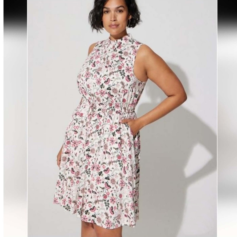 Torrid 2X Stretch Challis Hi-Low Floral Print Dress Size 2